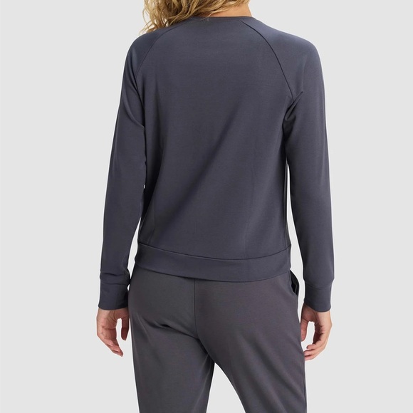 Cozy Earth Brushed Bamboo Pullover Crew and Jogger Pant Set - Graphite - Picture 2 of 11